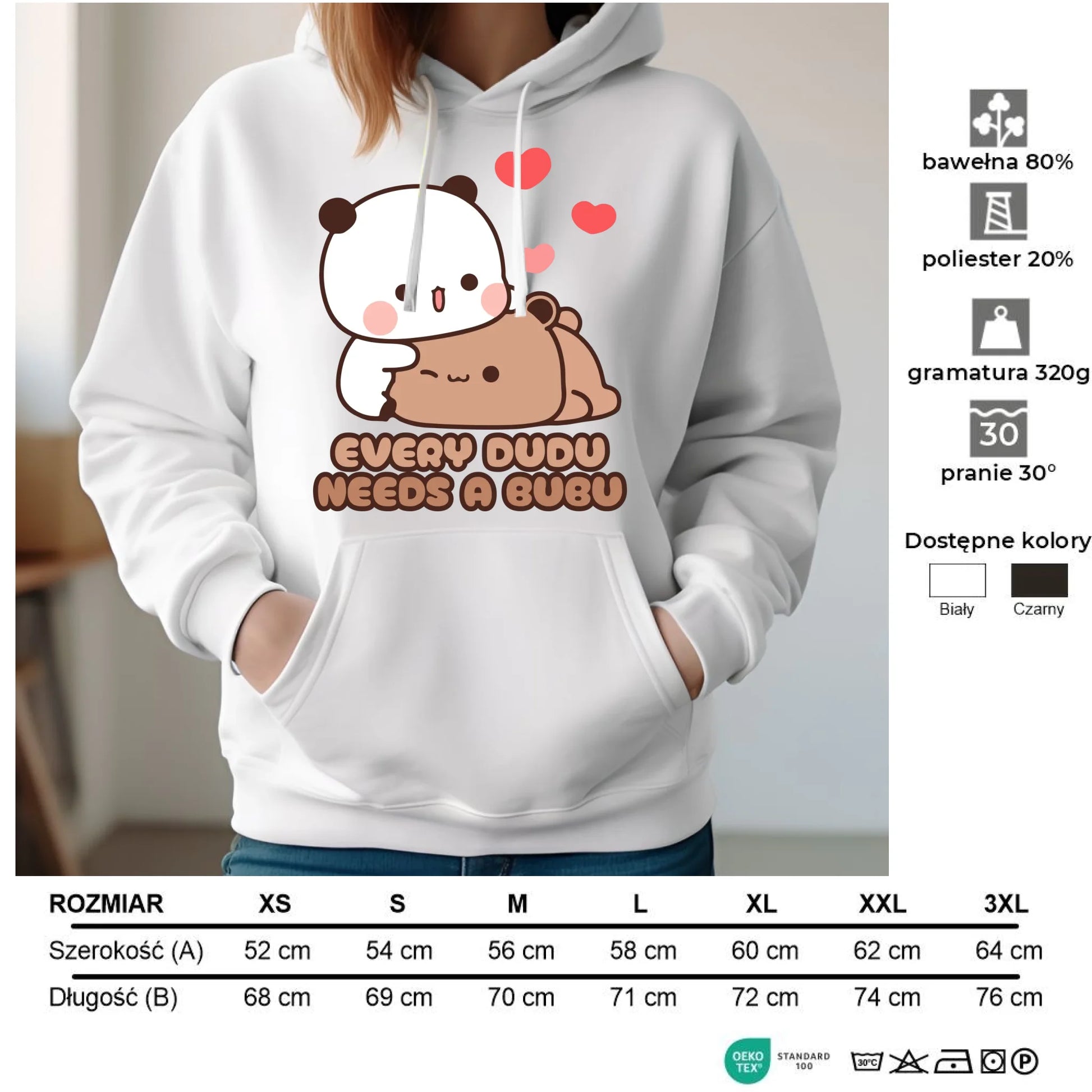 Bluza damska z kapturem - Every Dudu needs a Bubu W32 - StoryCups.pl