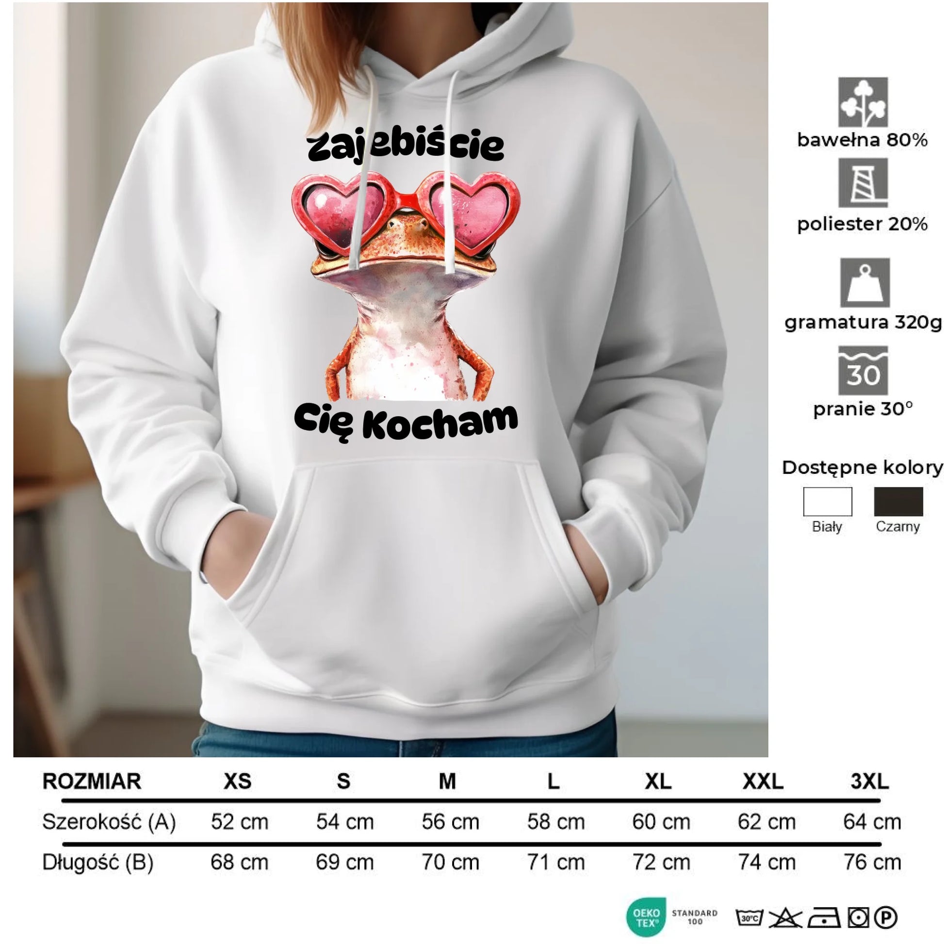 Bluza damska z kapturem - Żajebiście Cię Kocham W17 - StoryCups.pl