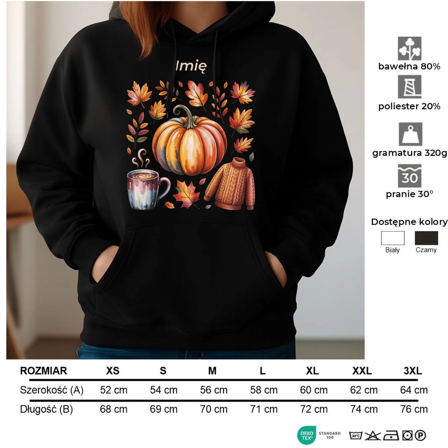 Bluza damska z kapturem jesienna - Złota jesień - personalizowana JS30