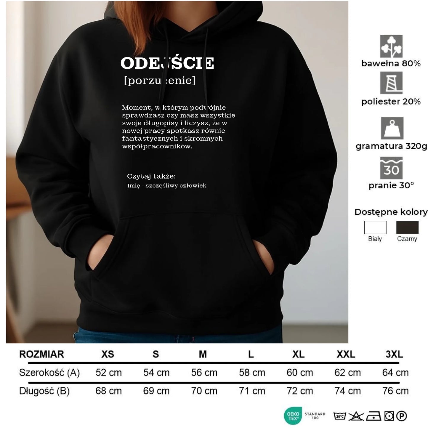 Bluza damska z kapturem - Odejście z pracy [porzucenie] - personalizowana OP01 - StoryCups.pl