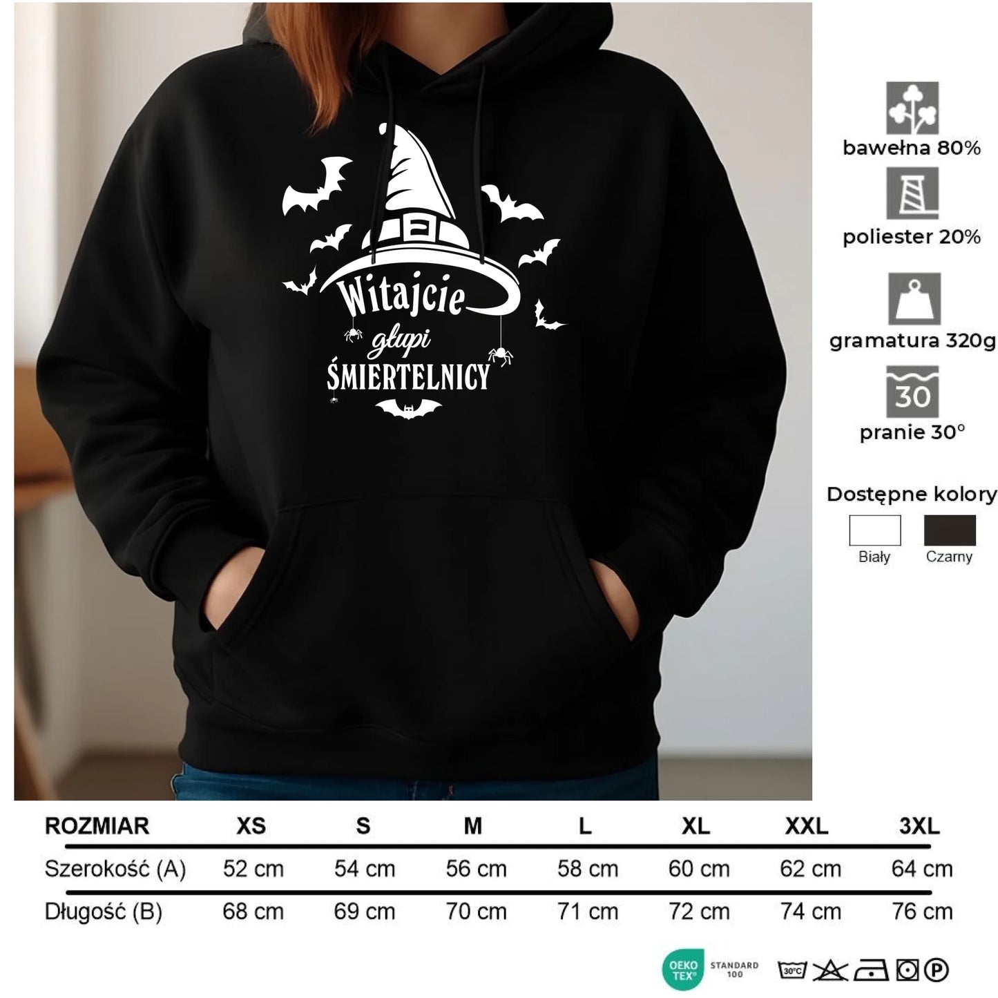 Bluza damska z kapturem na Halloween - Witajcie głupi śmiertelnicy HL23 - StoryCups.pl