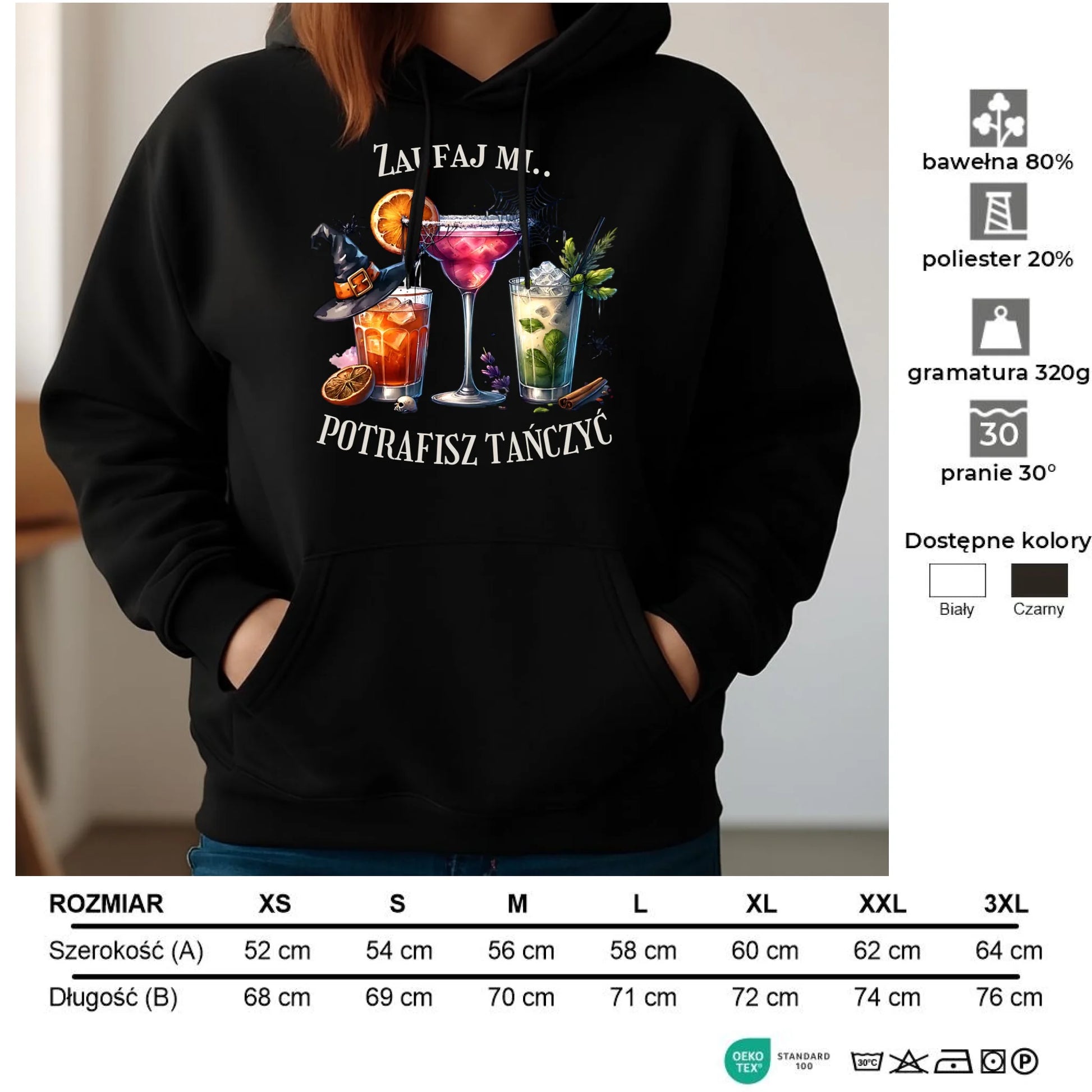 Bluza damska z kapturem na Halloween - Zaufaj mi potrafisz tańczyć HL26 - StoryCups.pl