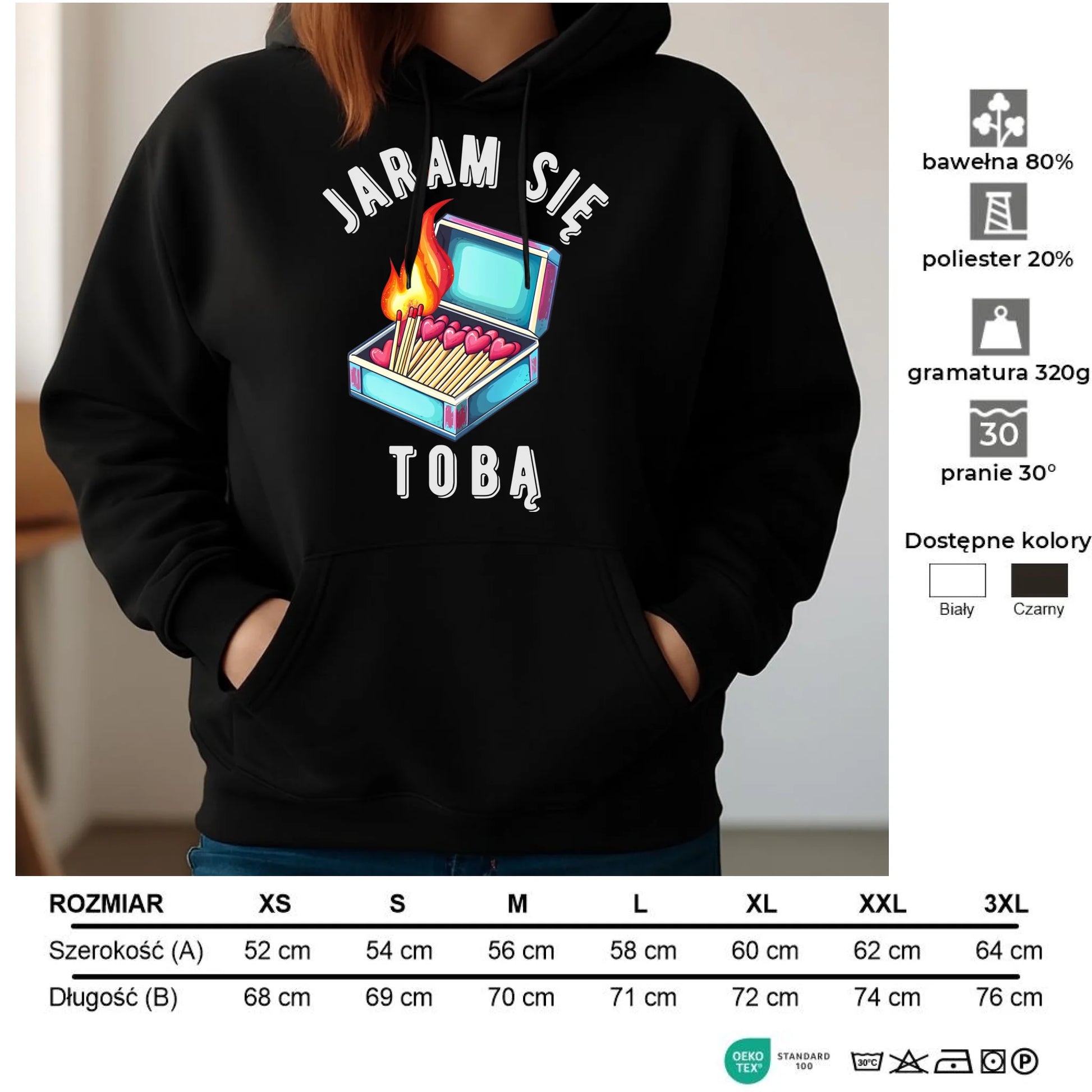 Bluza damska z kapturem - Jaram się Tobą W39 - StoryCups.pl