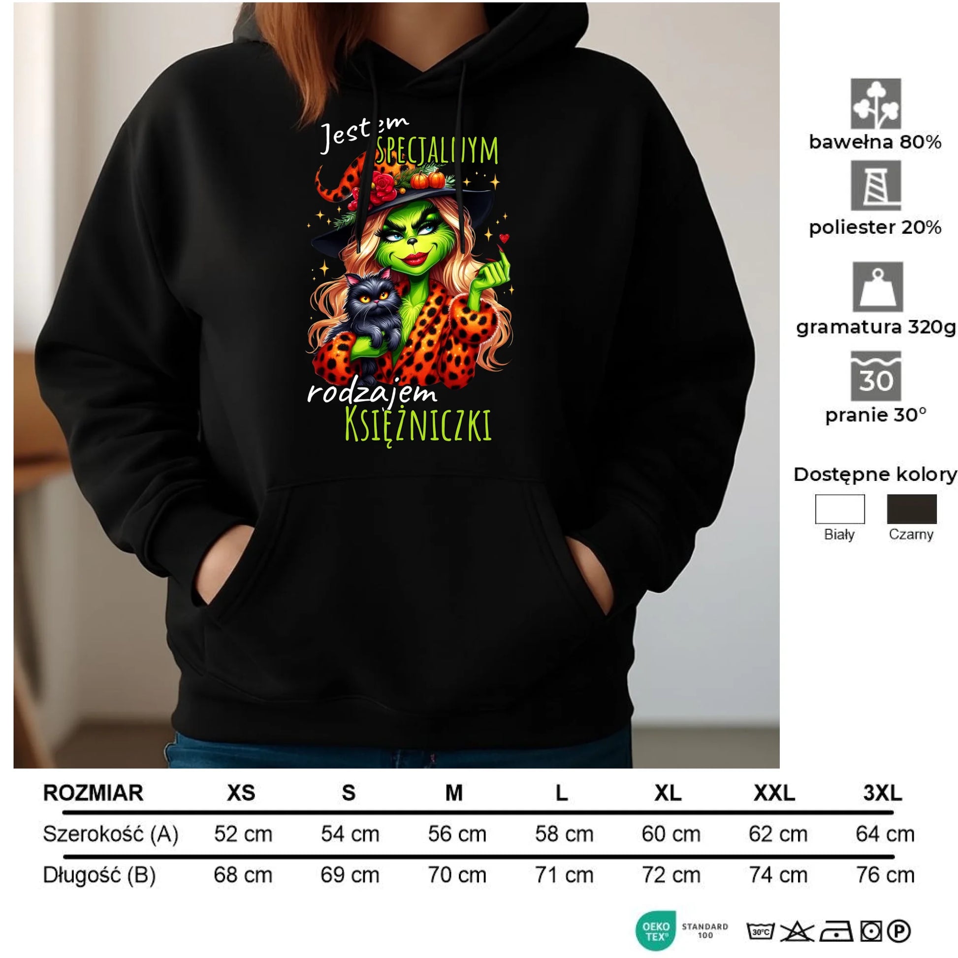 Bluza damska z kapturem - Specjalna księżniczka - Wiedźma HL22 - StoryCups.pl