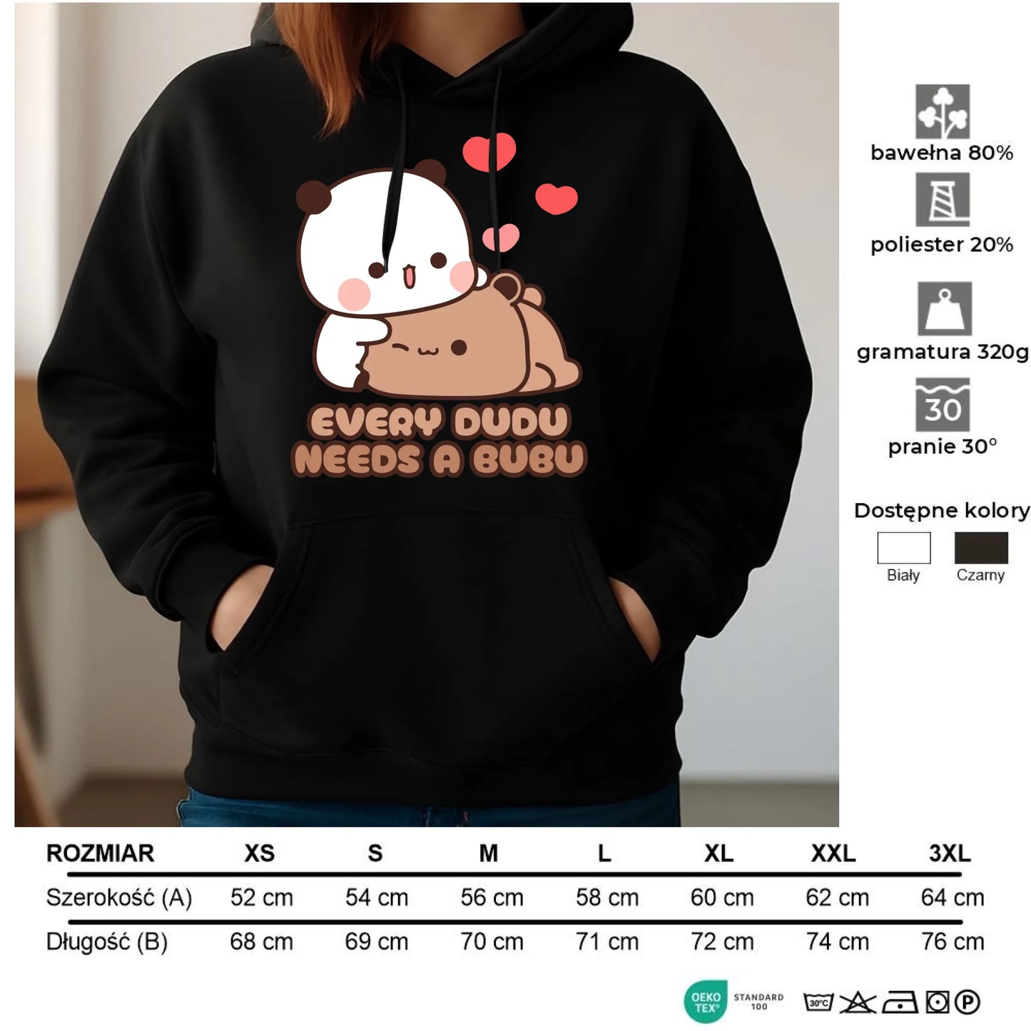 Bluza damska z kapturem - Every Dudu needs a Bubu W32 - StoryCups.pl