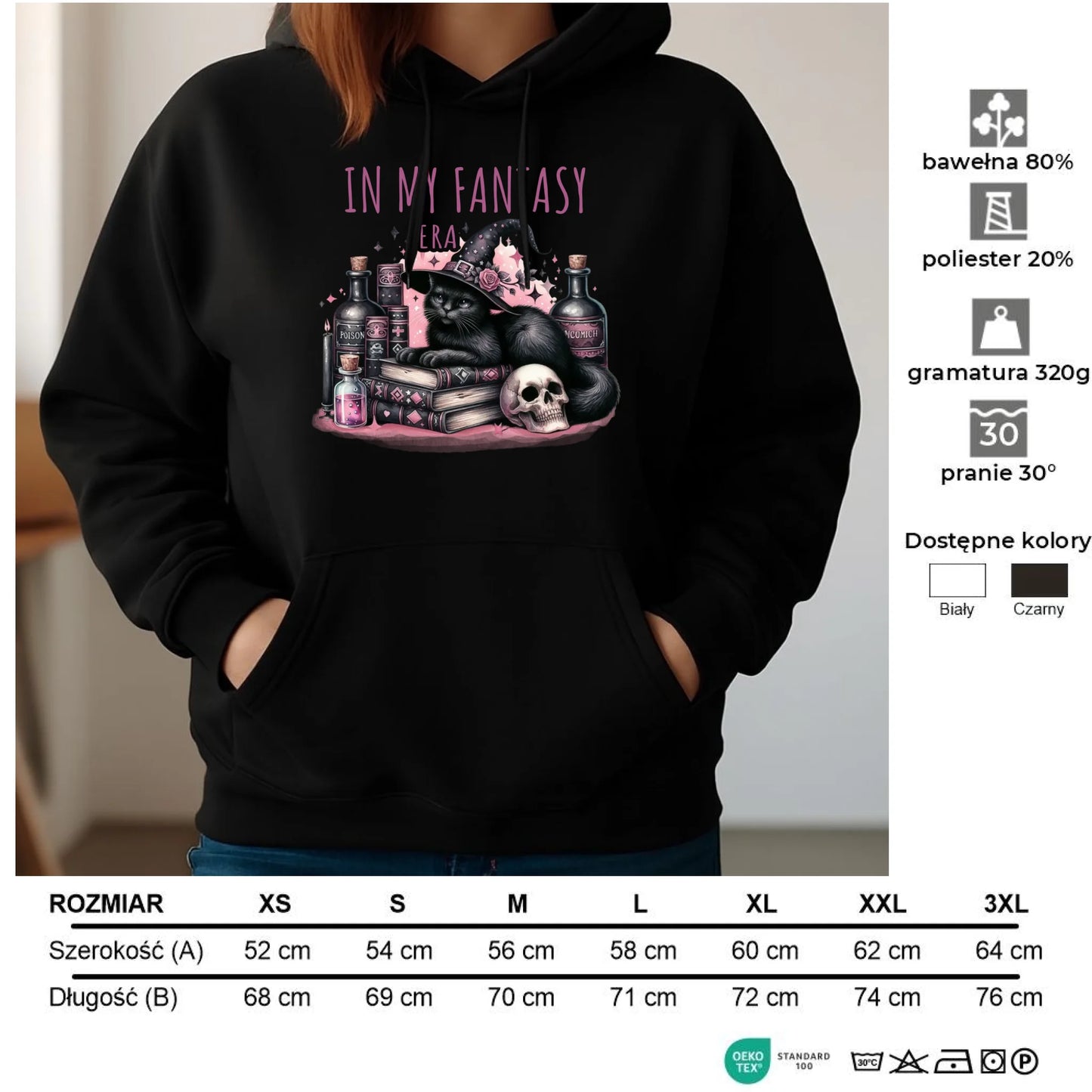 Bluza damska z kapturem na Halloween - In my fantasy era HL04 - StoryCups.pl