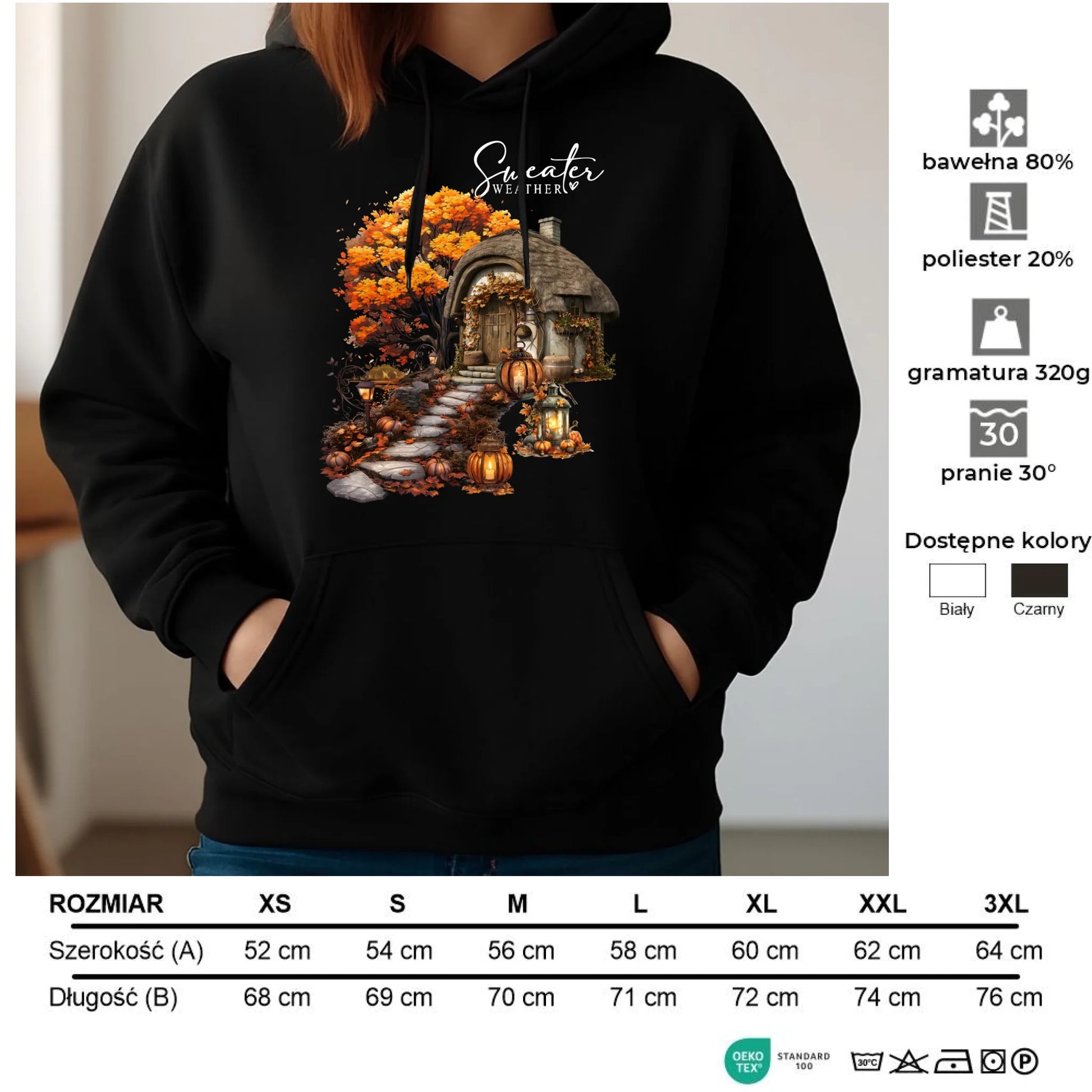 Bluza damska z kapturem jesieniara - Sweater weather JS15 - StoryCups.pl