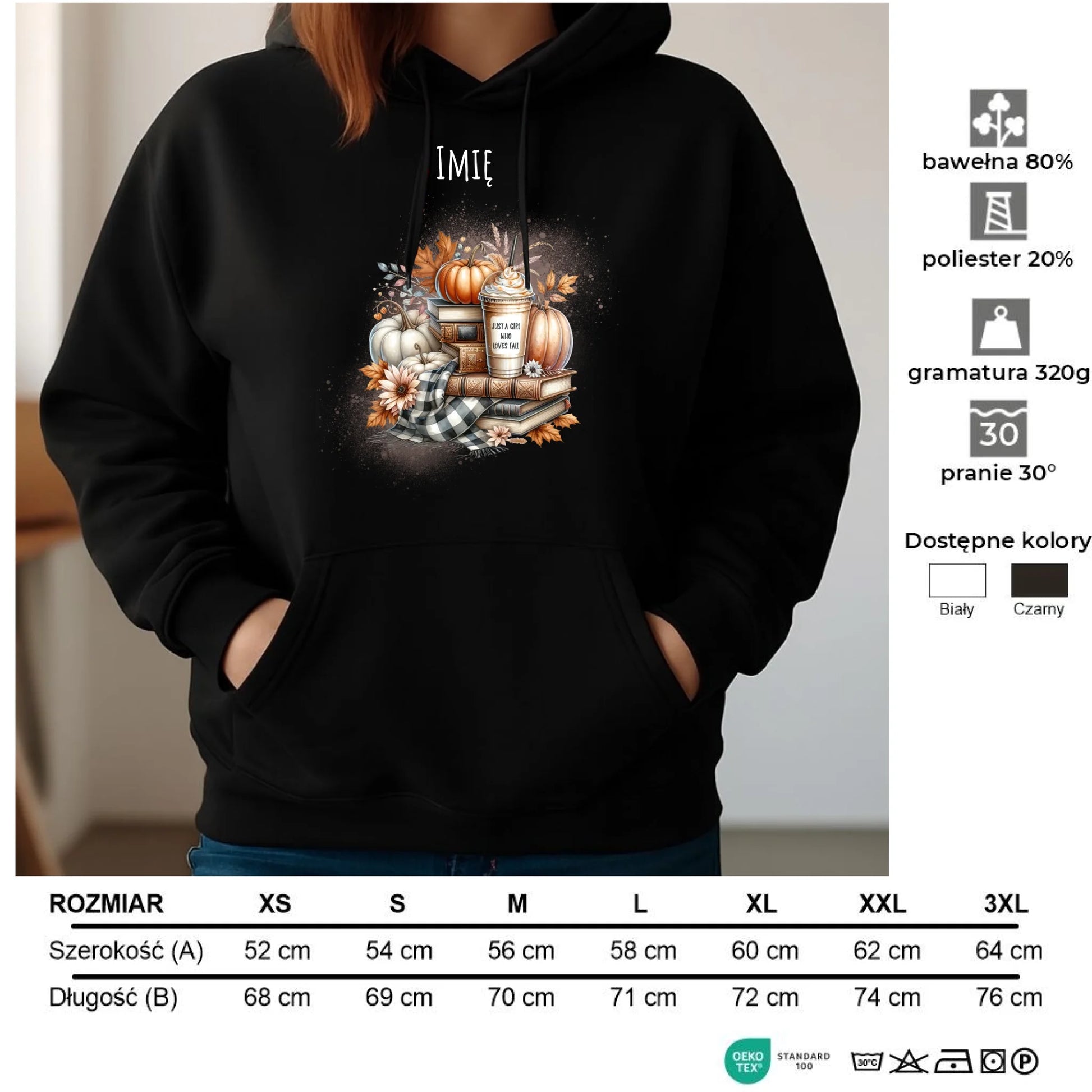 Bluza damska z kapturem jesienna - Książkara - personalizowana JS14 - StoryCups.pl