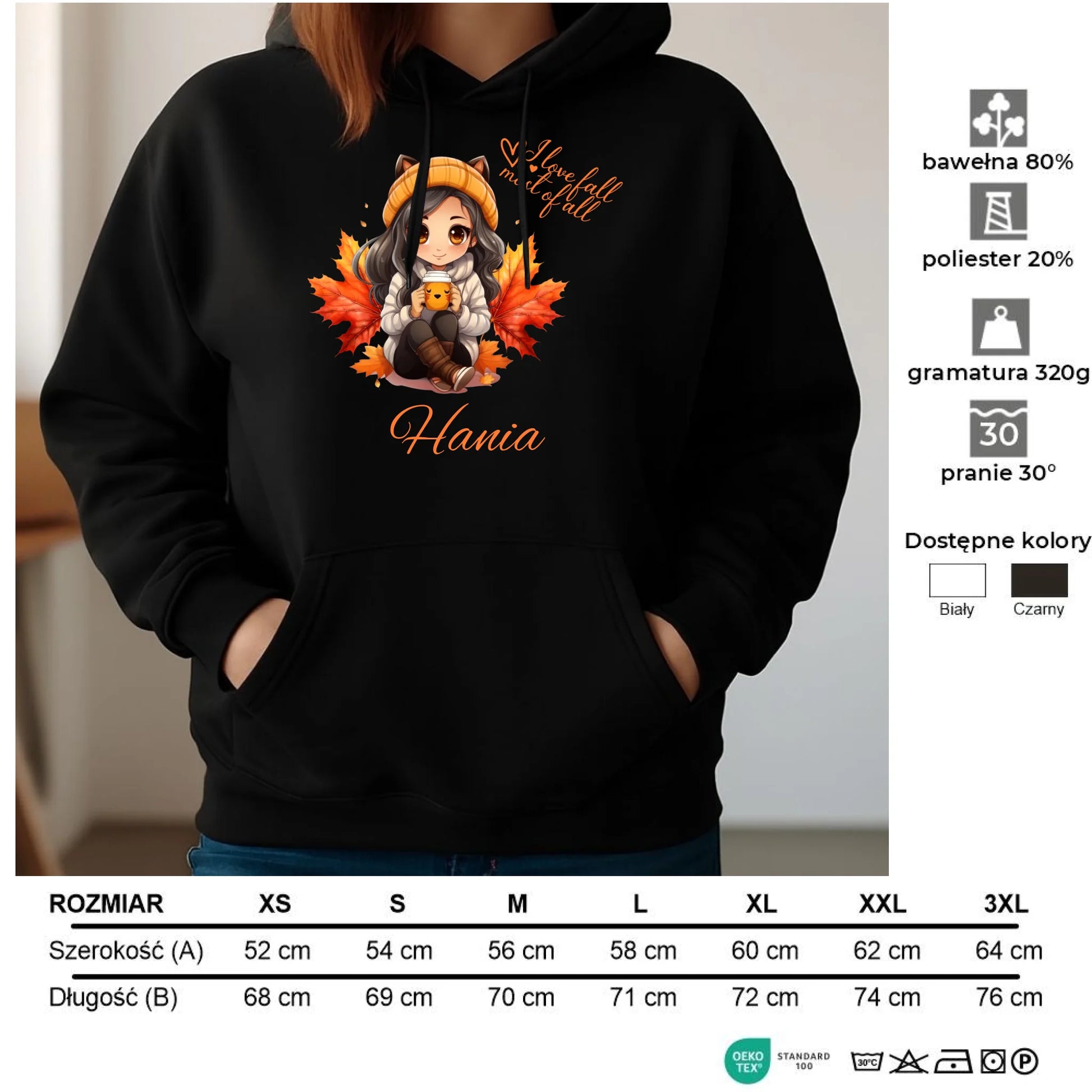 Bluza damska z kapturem jesieniara - Anime - personalizowana JS06 - StoryCups.pl