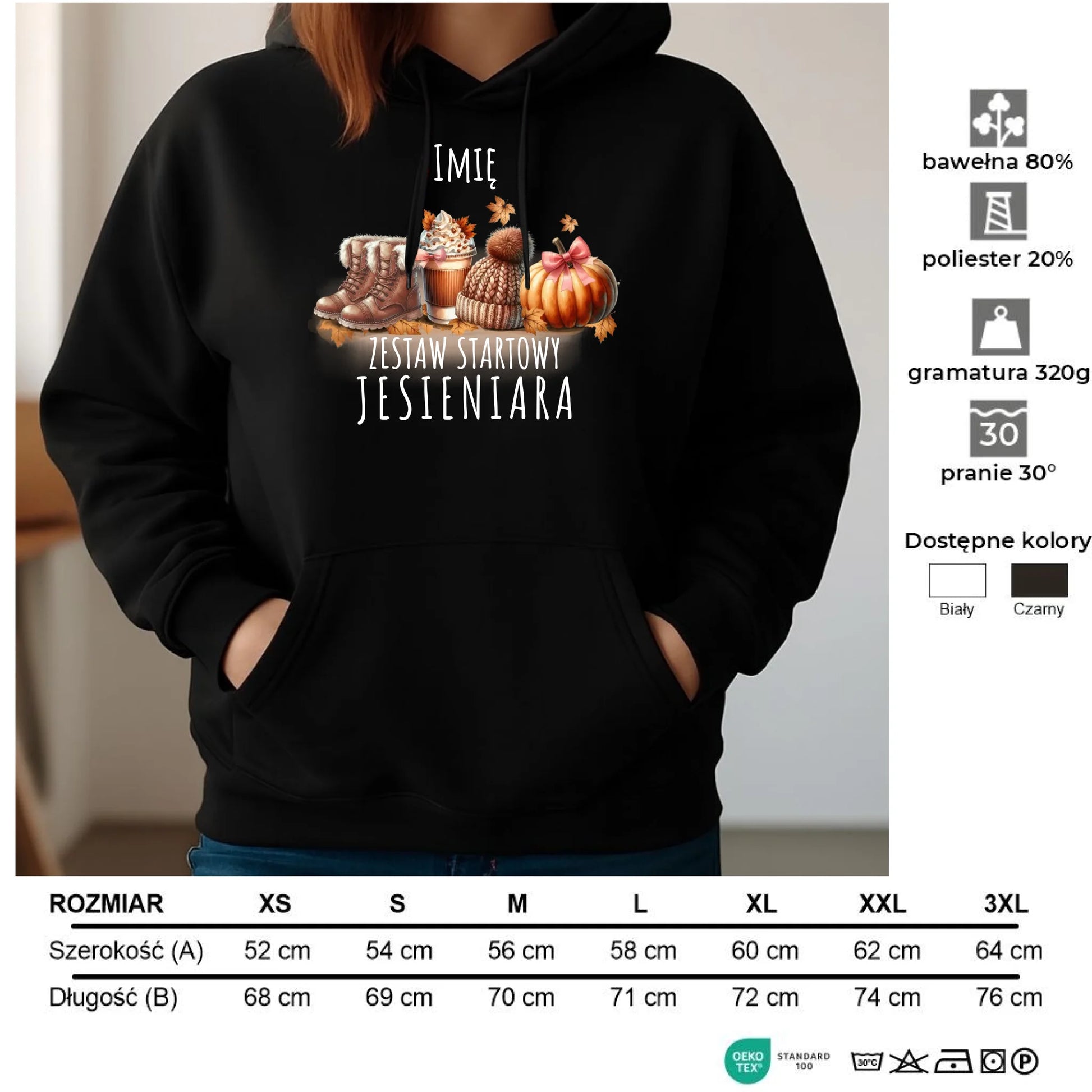 Bluza damska z kapturem jesieniara – Zestaw startowy - personalizowana JS05 - StoryCups.pl