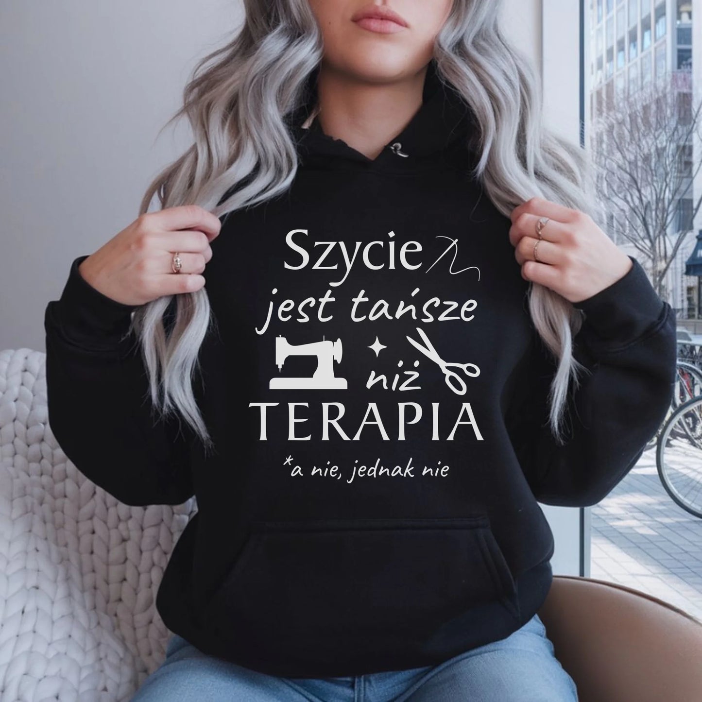 Bluza damska z kapturem szyciowa dla krawcowej - Szycie tańsze niż terapia HS04