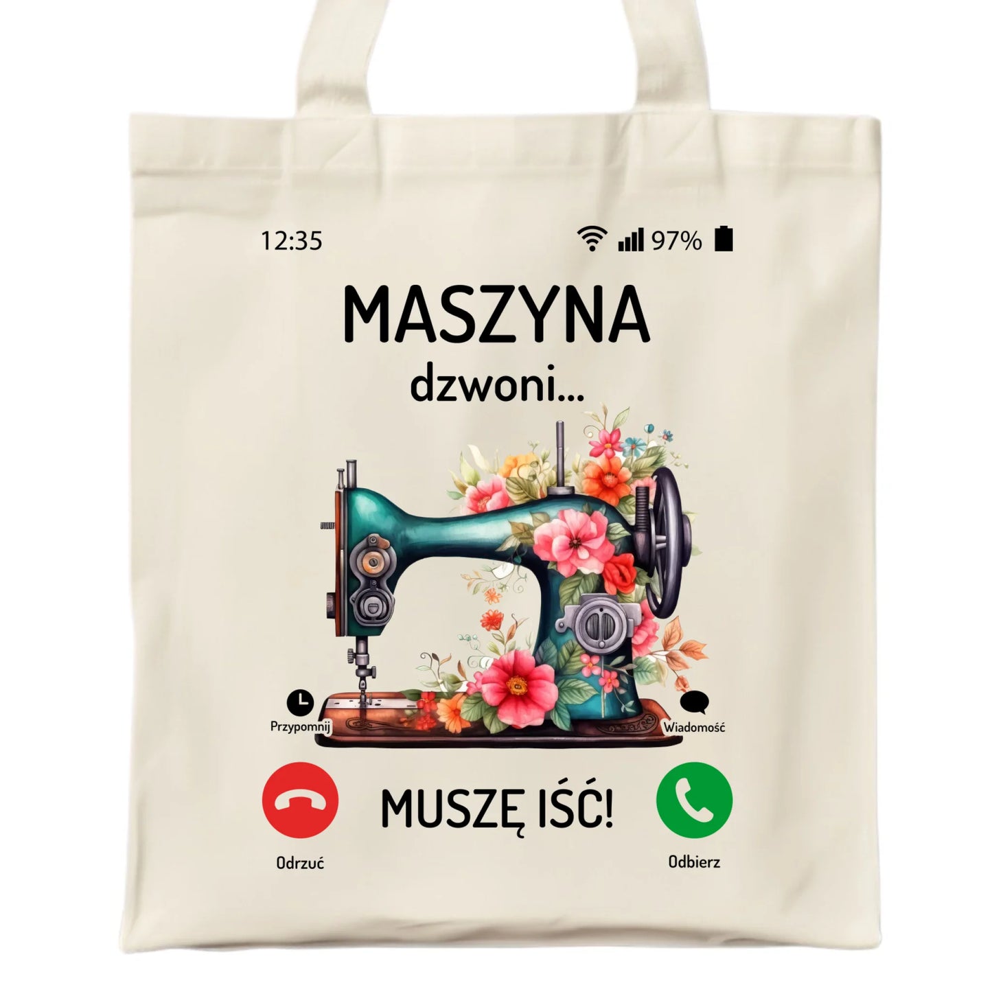 Torba szyciowa dla krawcowej - Maszyna dzwoni muszę iść HS05 - StoryCups.pl