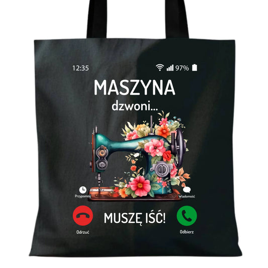Torba szyciowa dla krawcowej - Maszyna dzwoni muszę iść HS05 - StoryCups.pl