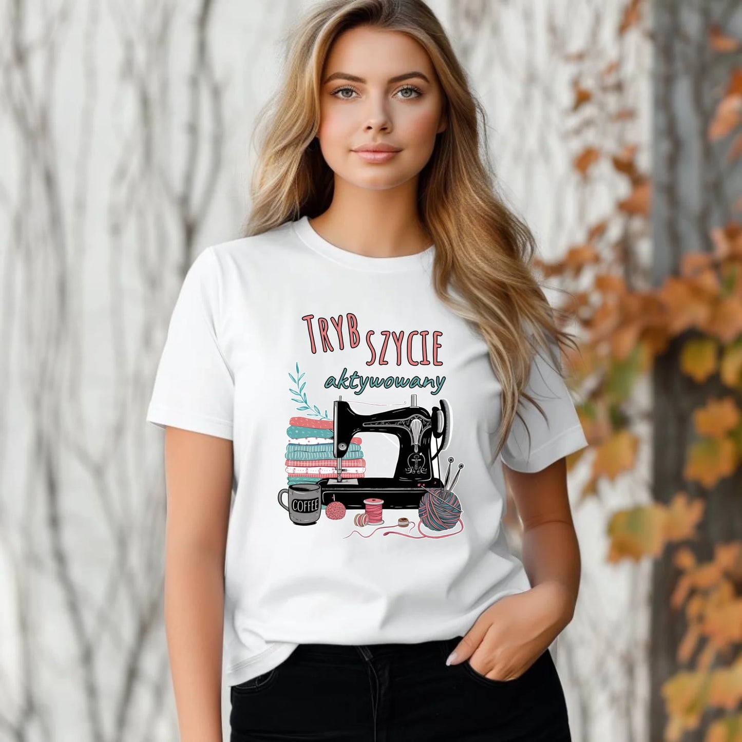 Koszulka damska szyciowa dla krawcowej - Tryb szycie aktywowany HS06 - StoryCups.pl