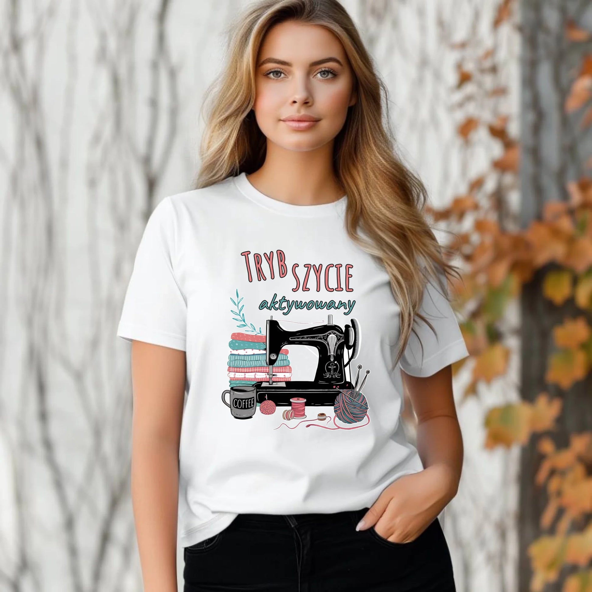 Koszulka damska szyciowa dla krawcowej - Tryb szycie aktywowany HS06 - StoryCups.pl