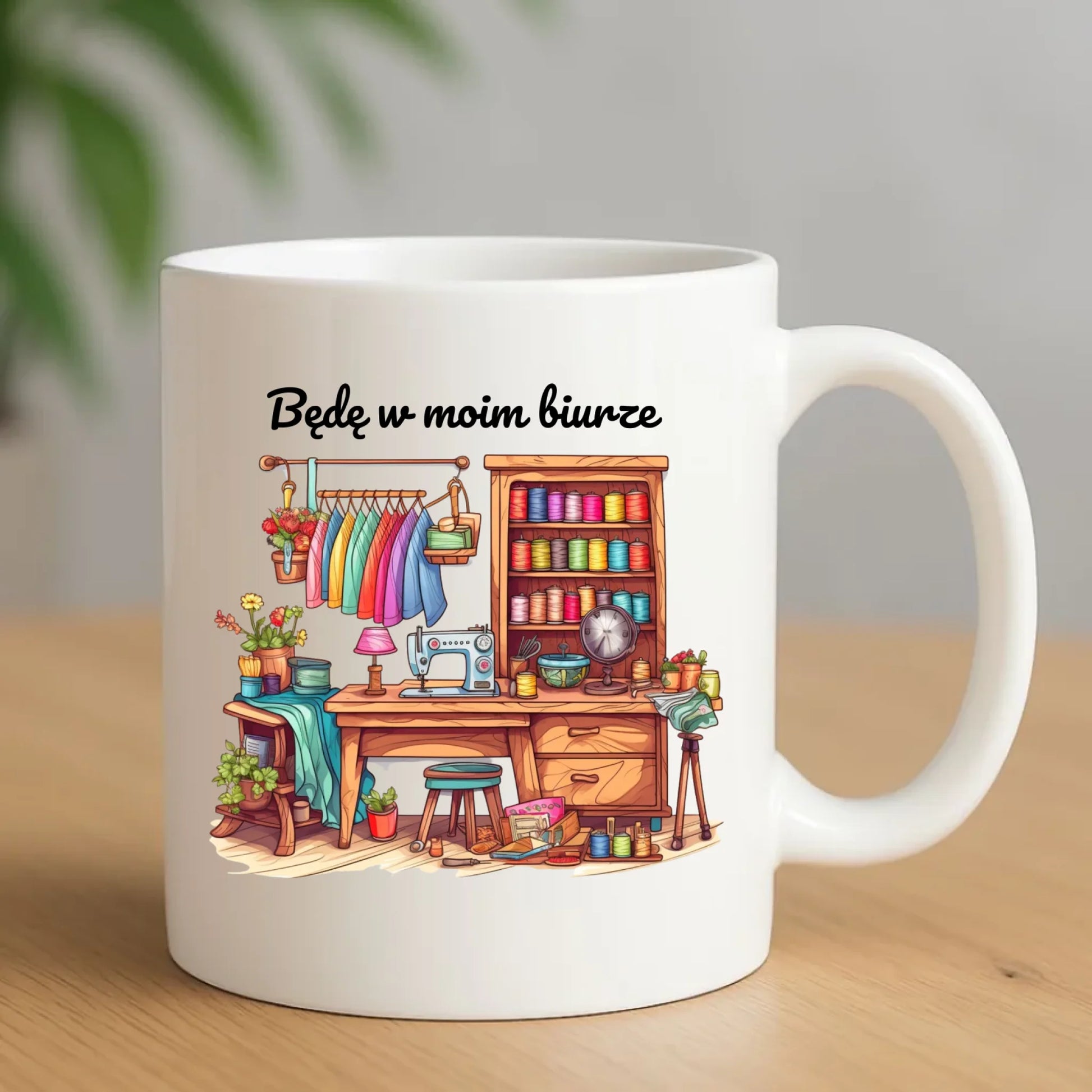 Kubek szyciowy dla krawcowej – Będę w moim biurze HS07 - StoryCups.pl
