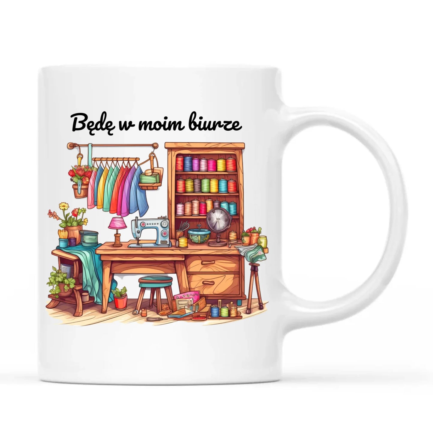 Kubek szyciowy dla krawcowej – Będę w moim biurze HS07 - StoryCups.pl