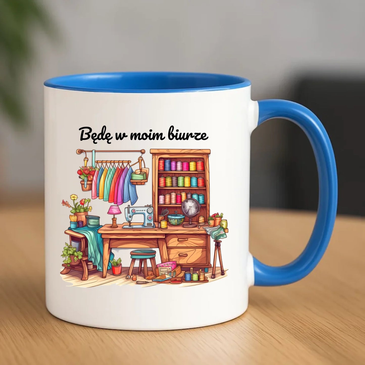Kubek szyciowy dla krawcowej – Będę w moim biurze HS07 - StoryCups.pl