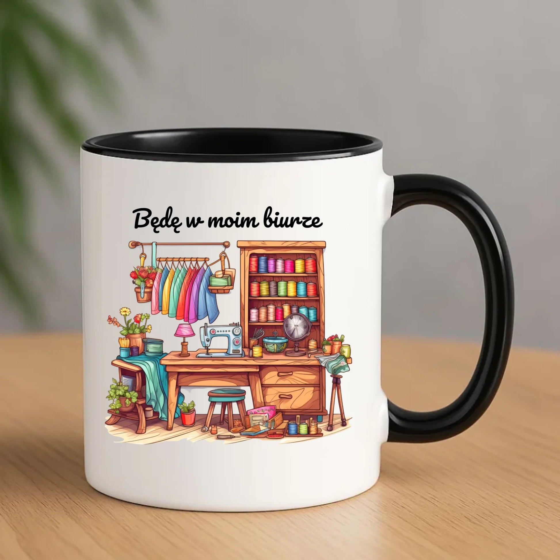 Kubek szyciowy dla krawcowej – Będę w moim biurze HS07 - StoryCups.pl
