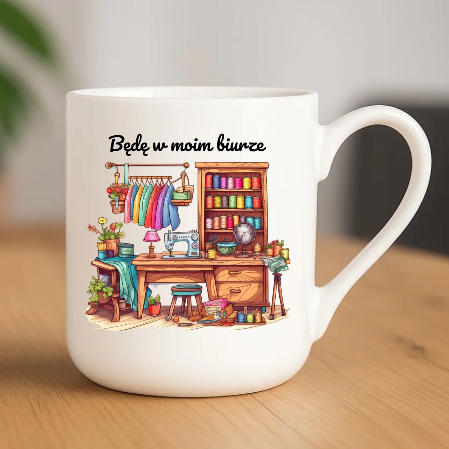 Kubek elegant szyciowy dla krawcowej - Będę w moim biurze HS07 - StoryCups.pl