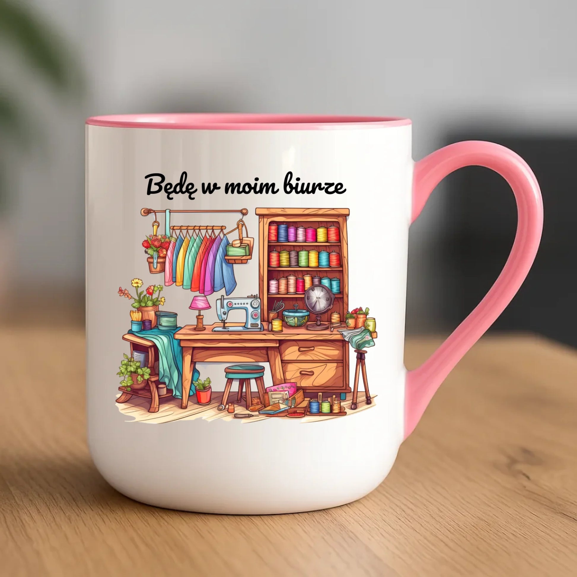Kubek elegant szyciowy dla krawcowej - Będę w moim biurze HS07 - StoryCups.pl