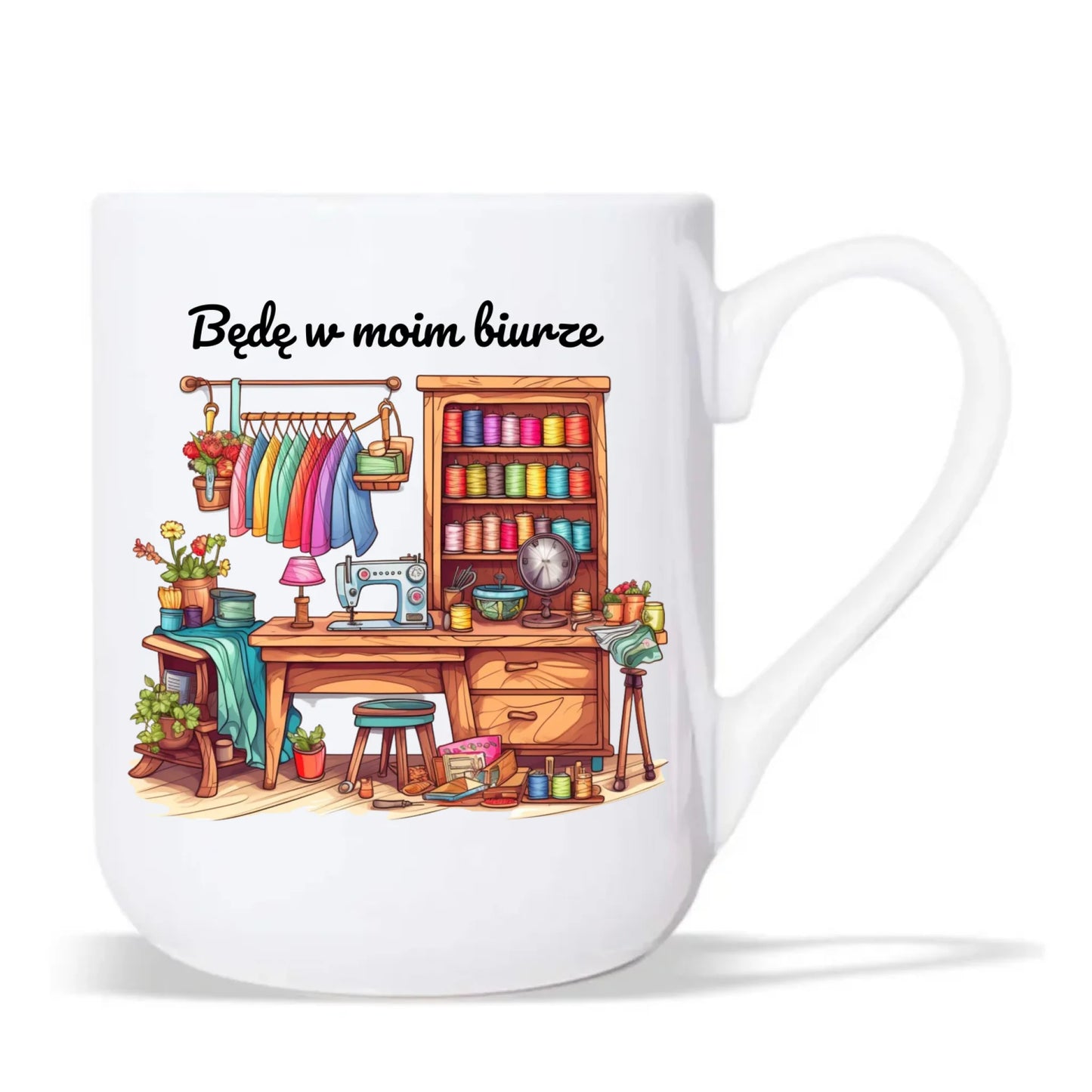 Kubek elegant szyciowy dla krawcowej - Będę w moim biurze HS07 - StoryCups.pl