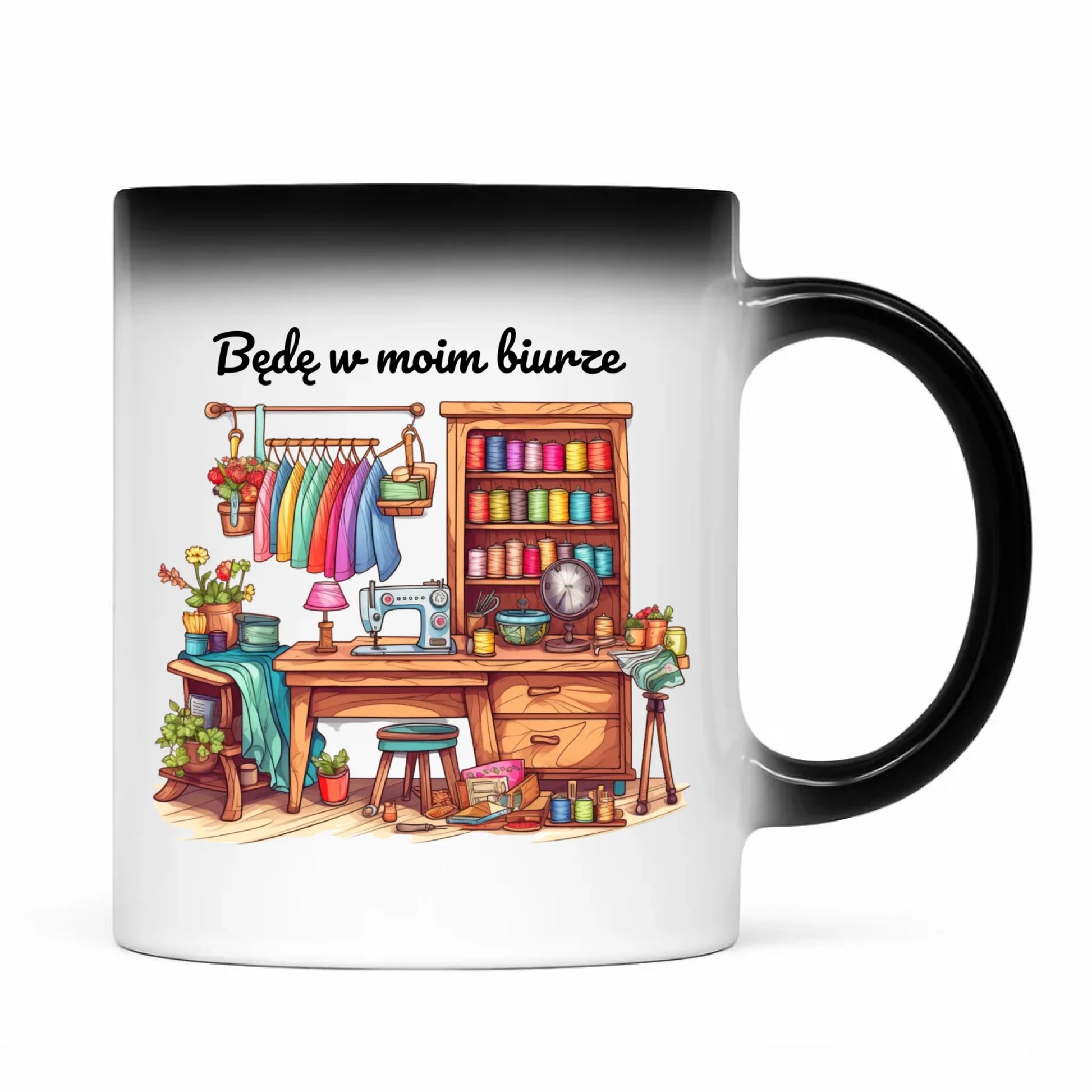 Kubek magiczny szyciowy dla krawcowej - Będę w moim biurze HS07 - StoryCups.pl