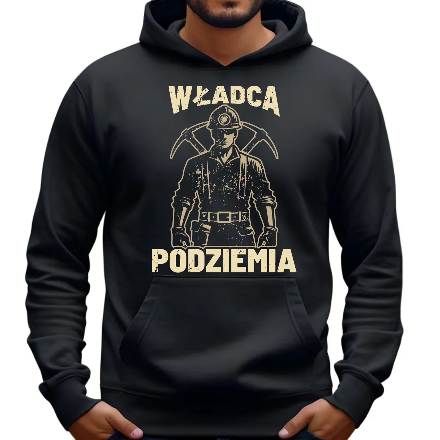 Bluza męska z kapturem - prezent dla górnika - Władca podziemia G25 - StoryCups.pl