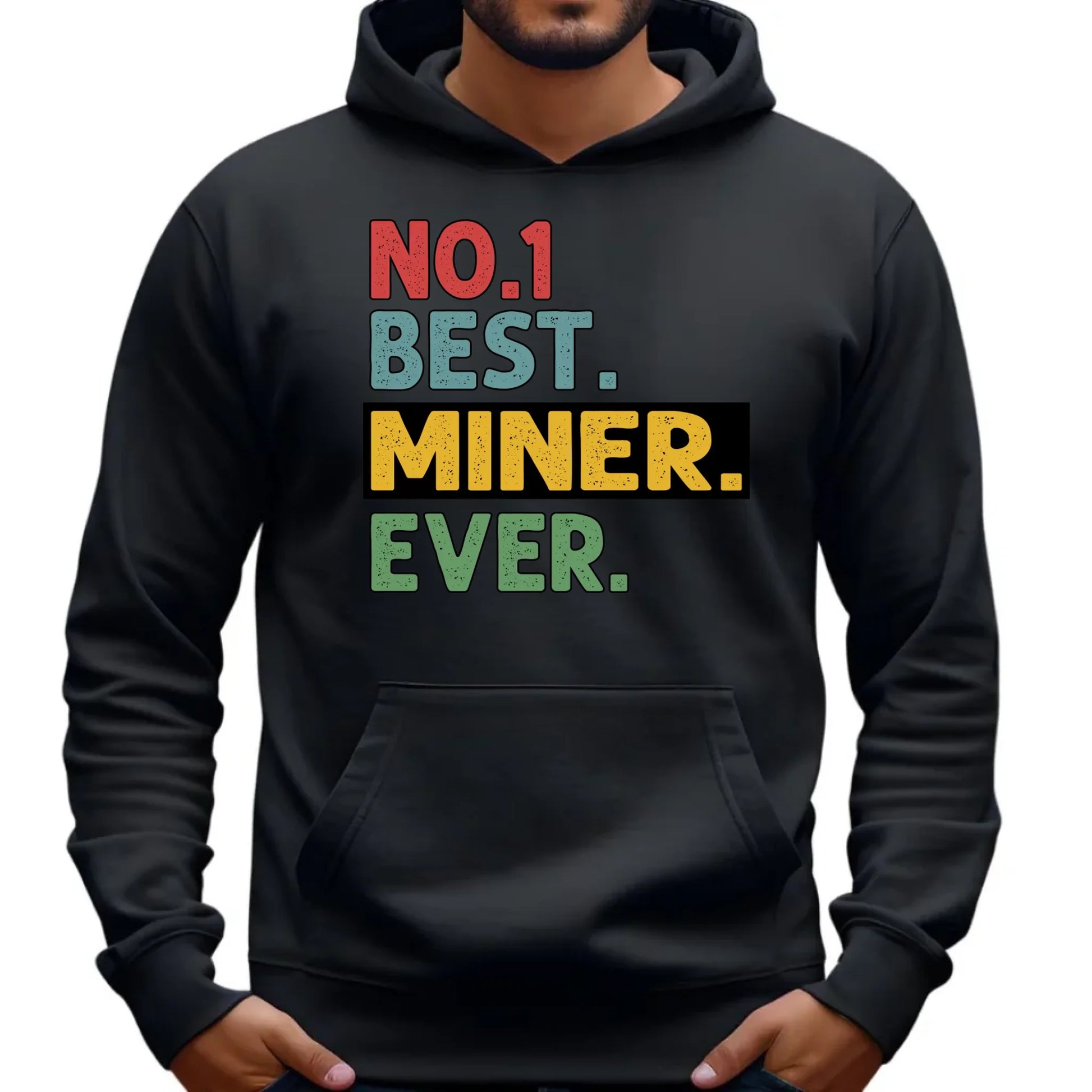 Bluza męska z kapturem - prezent dla górnika - Best miner ever G12 - StoryCups.pl