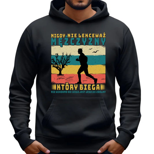 Bluza męska z kapturem dla biegacza - Nigdy nie lekceważ HB03