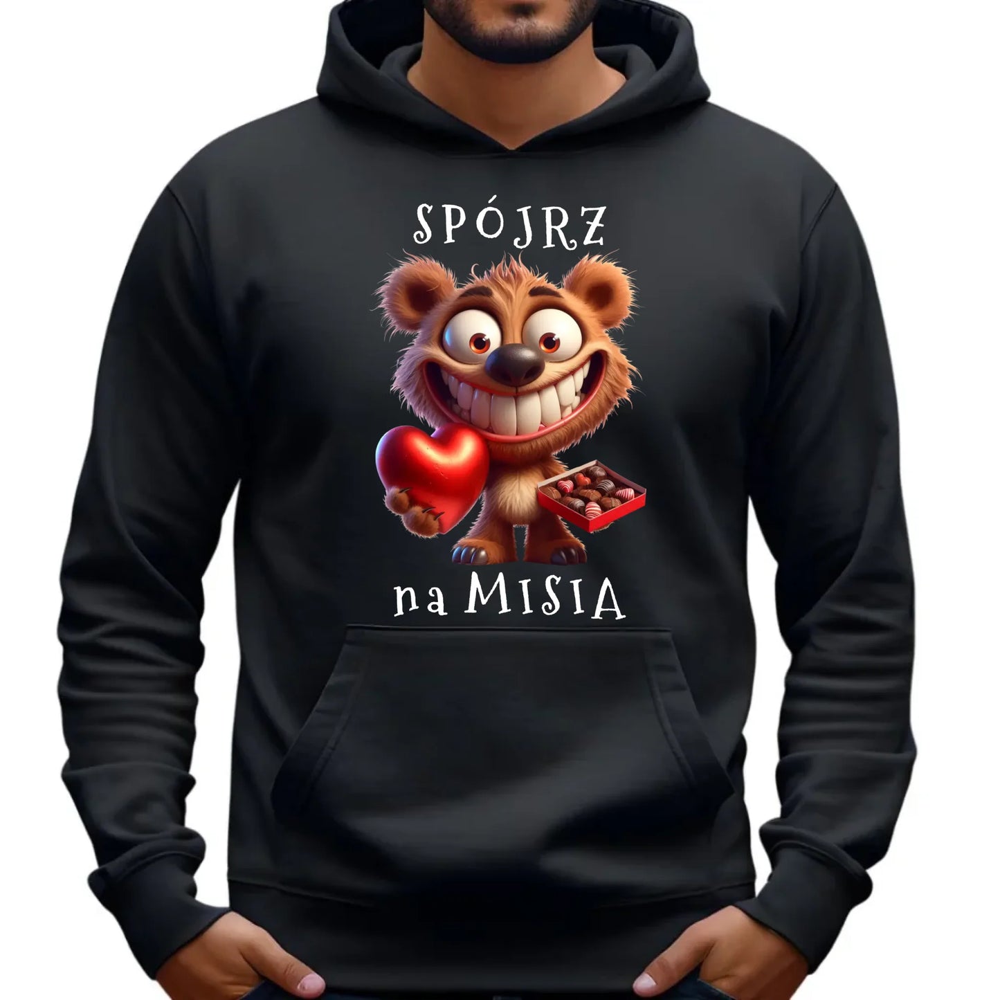 Bluza męska z kapturem - Spójrz na Misia W31 - StoryCups.pl