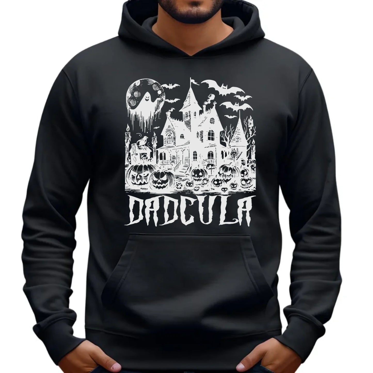 Bluza męska z kapturem na Halloween dla taty - Upiorny dom - Dadcula HL19 - StoryCups.pl