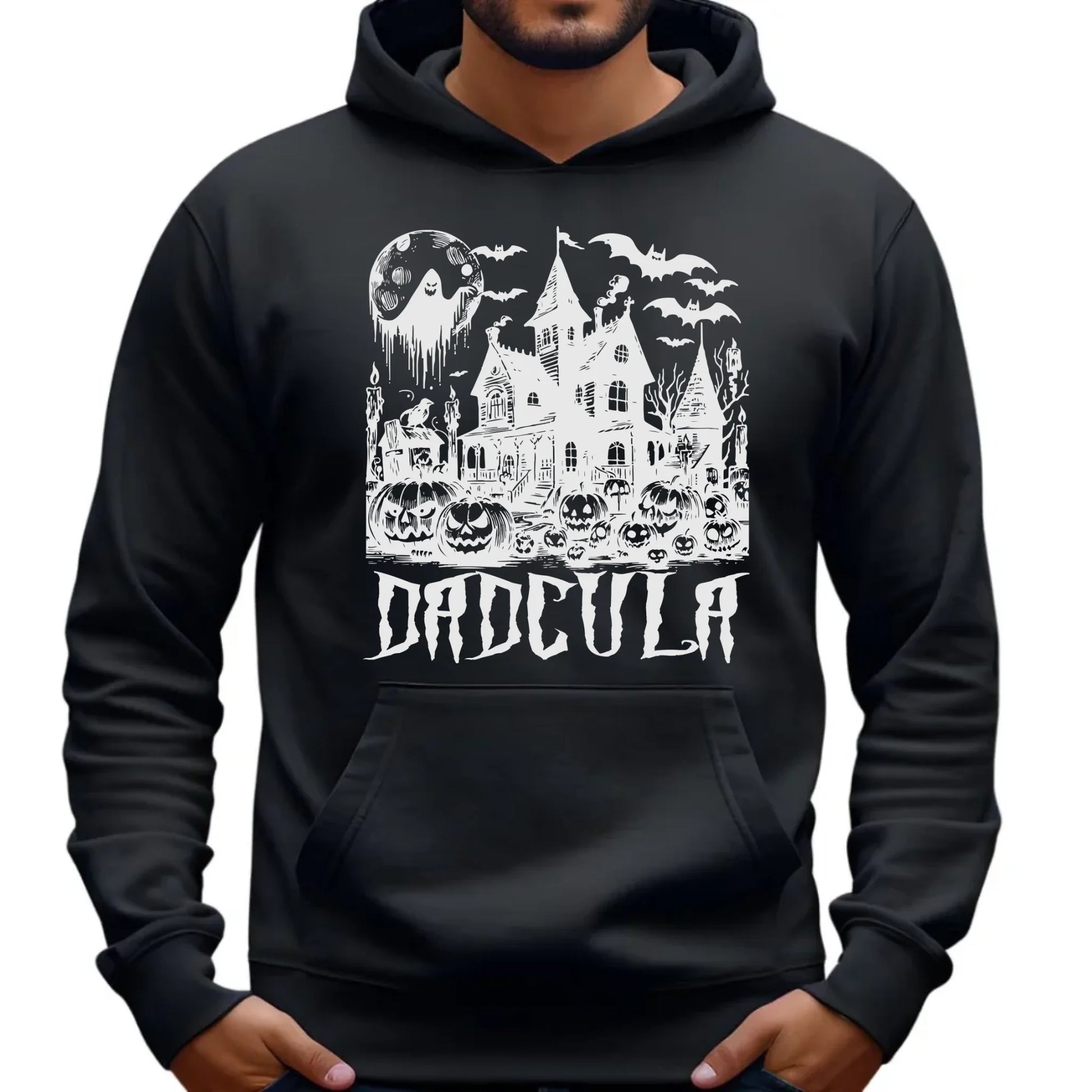 Bluza męska z kapturem na Halloween dla taty - Upiorny dom - Dadcula HL19 - StoryCups.pl
