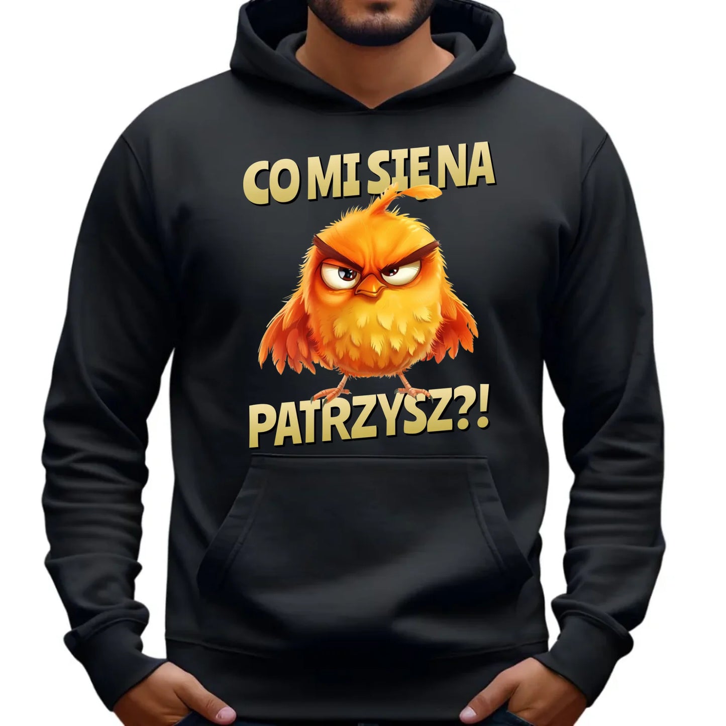 Bluza męska z kapturem - Prezent dla chłopaka kolegi - Co mi się na ptaka patrzysz DCH24 - StoryCups.pl