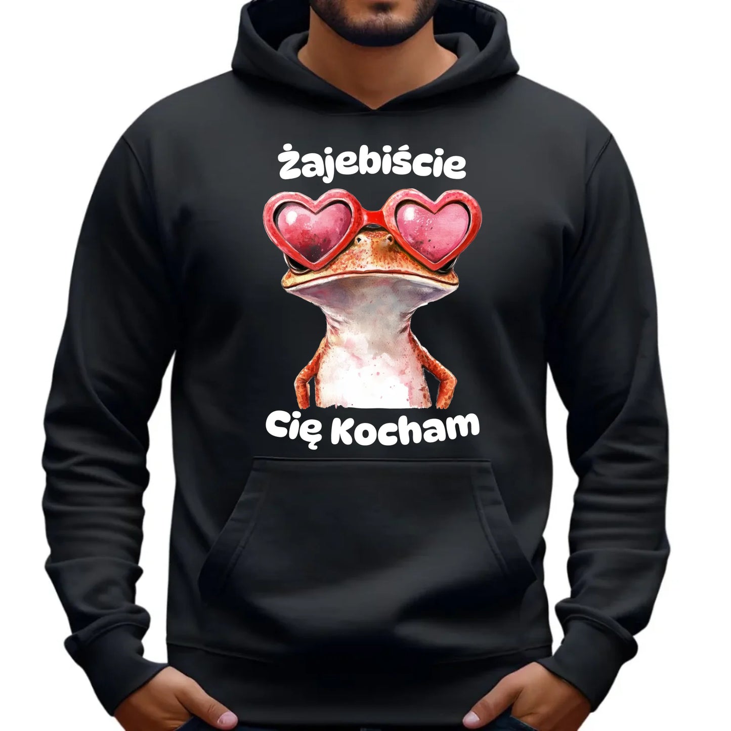 Bluza męska z kapturem - Żajebiście Cię Kocham W17 - StoryCups.pl