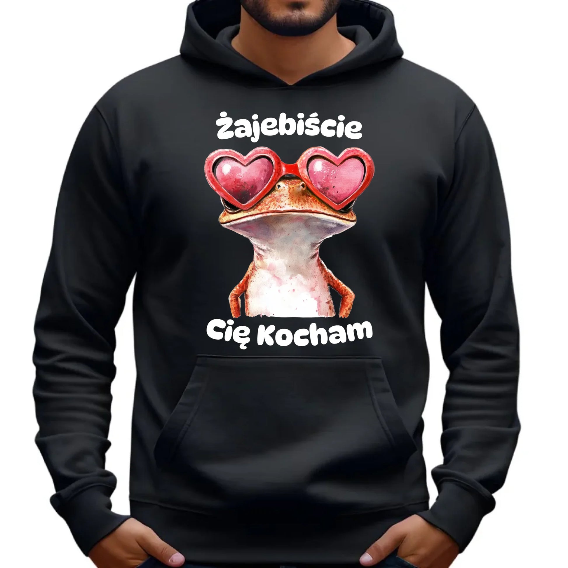 Bluza męska z kapturem - Żajebiście Cię Kocham W17 - StoryCups.pl