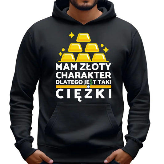 Bluza męska z kapturem - prezent dla chłopaka - Złoty charakter DCH16 - StoryCups.pl