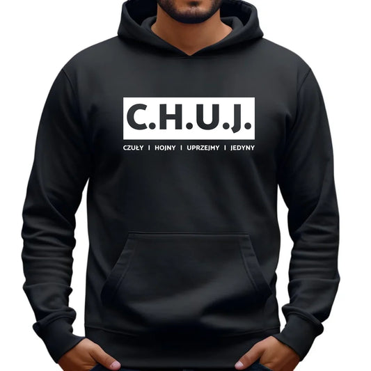 Bluza męska z kapturem - prezent dla kolegi na Dzień Chłopaka przyjaciela - C.H.U.J. - bez cenzury DCH12 - StoryCups.pl