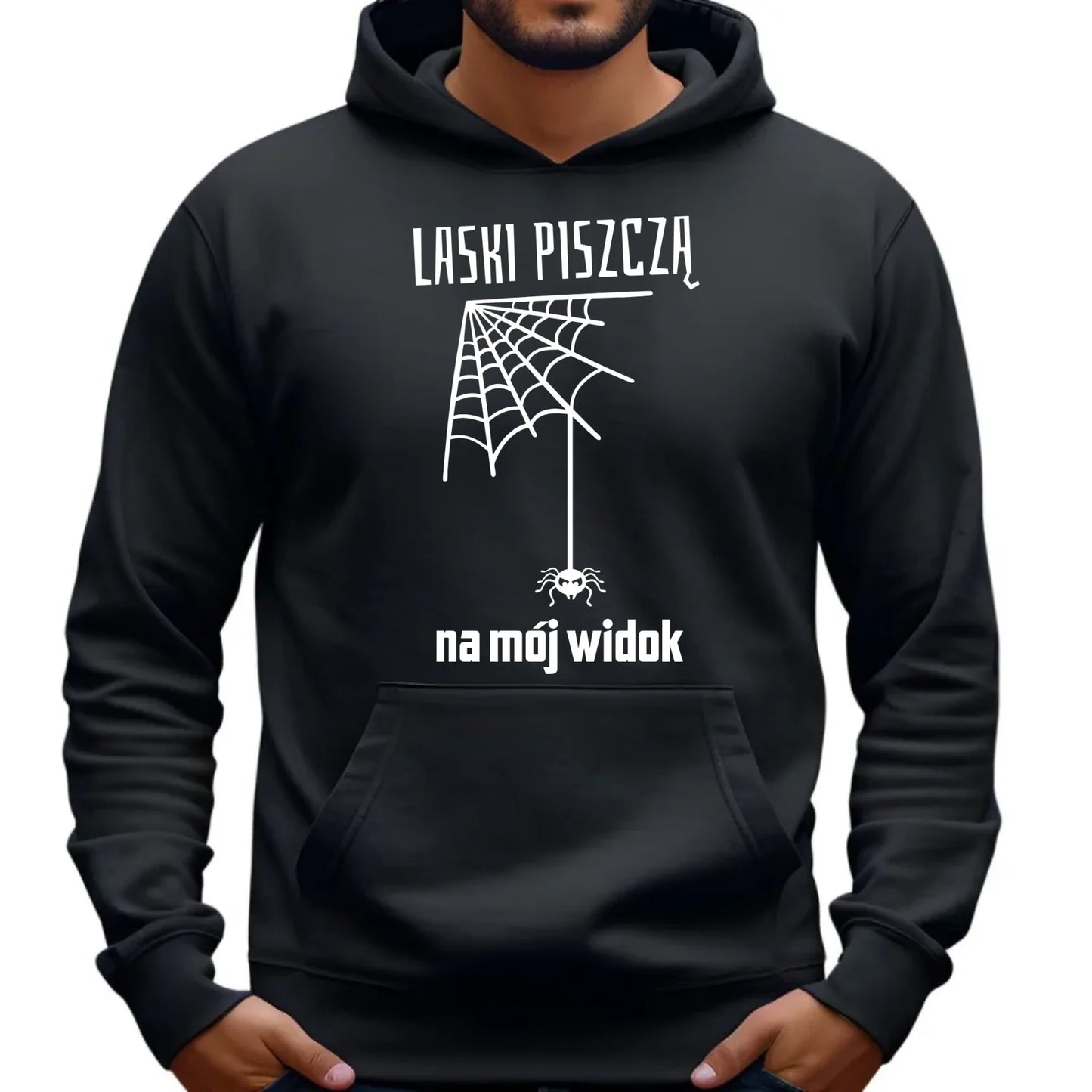 Bluza męska z kapturem - prezent dla chłopaka - Laski piszczą na mój widok DCH13 - StoryCups.pl