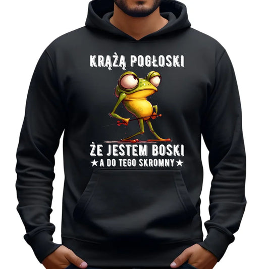 Bluza męska z kapturem - prezent dla chłopaka - Jestem boski DCH15 - StoryCups.pl