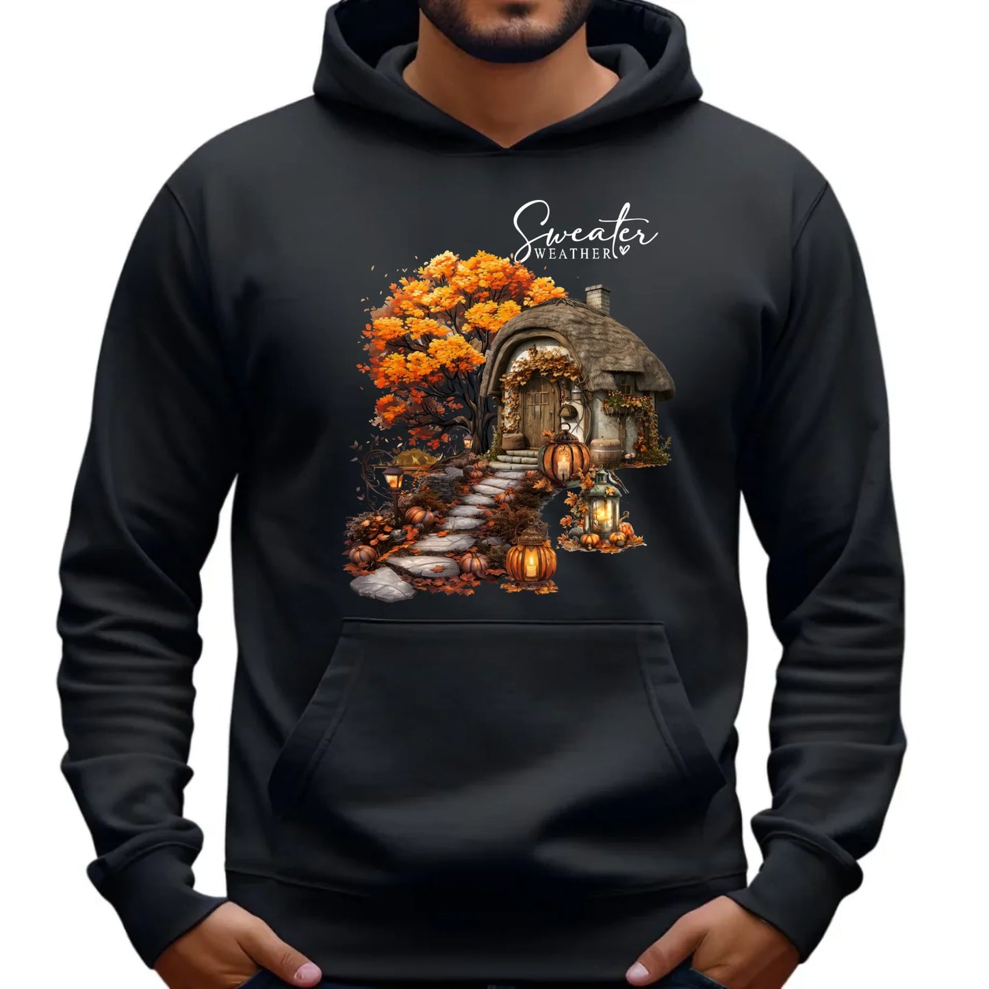 Bluza męska z kapturem jesienna - Sweater weather JS15 - StoryCups.pl