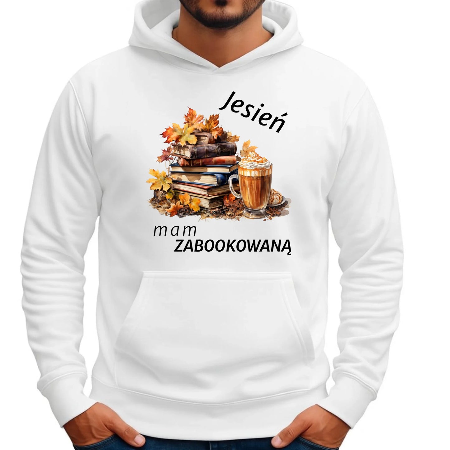 Bluza męska z kapturem jesienna - Jesień mam zabookowaną JS28