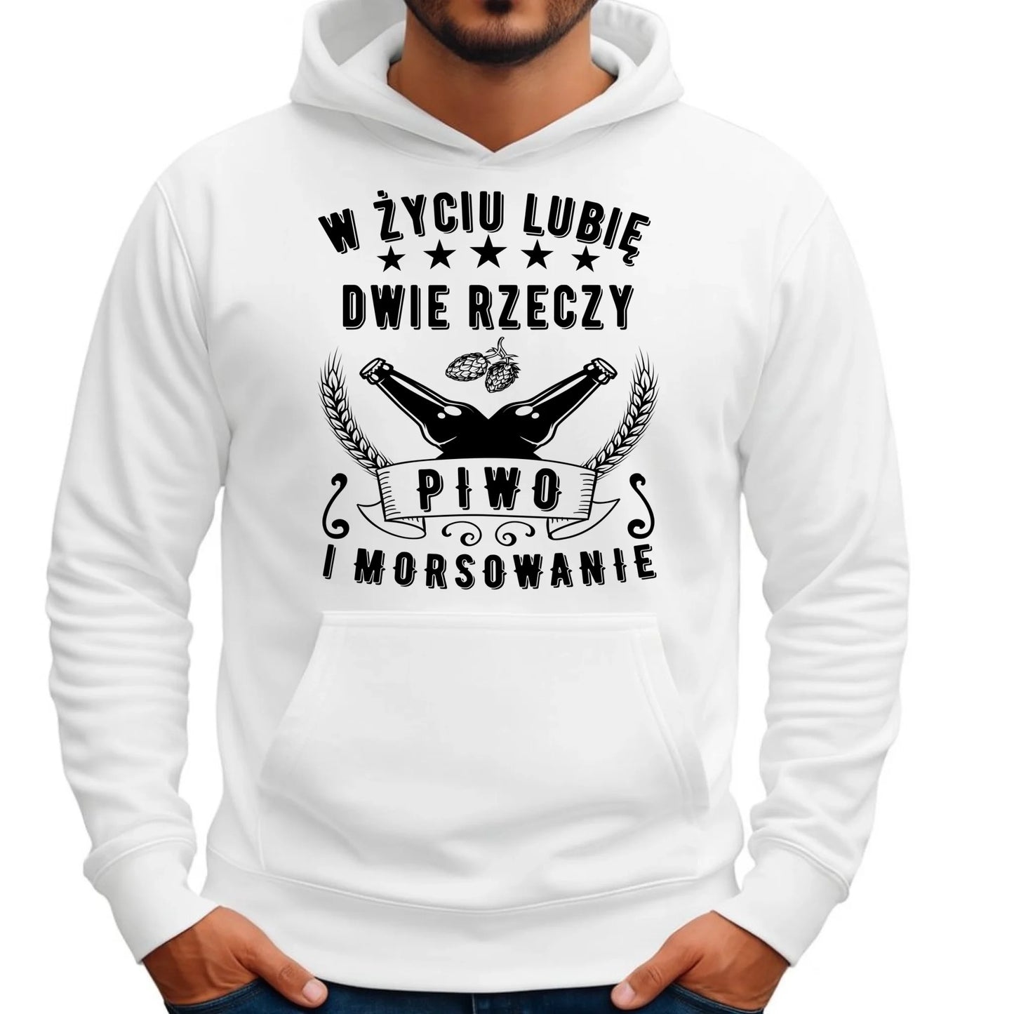 Bluza męska z kapturem - prezent dla morsa - Piwo i morsowanie - Mors HM09 - StoryCups.pl