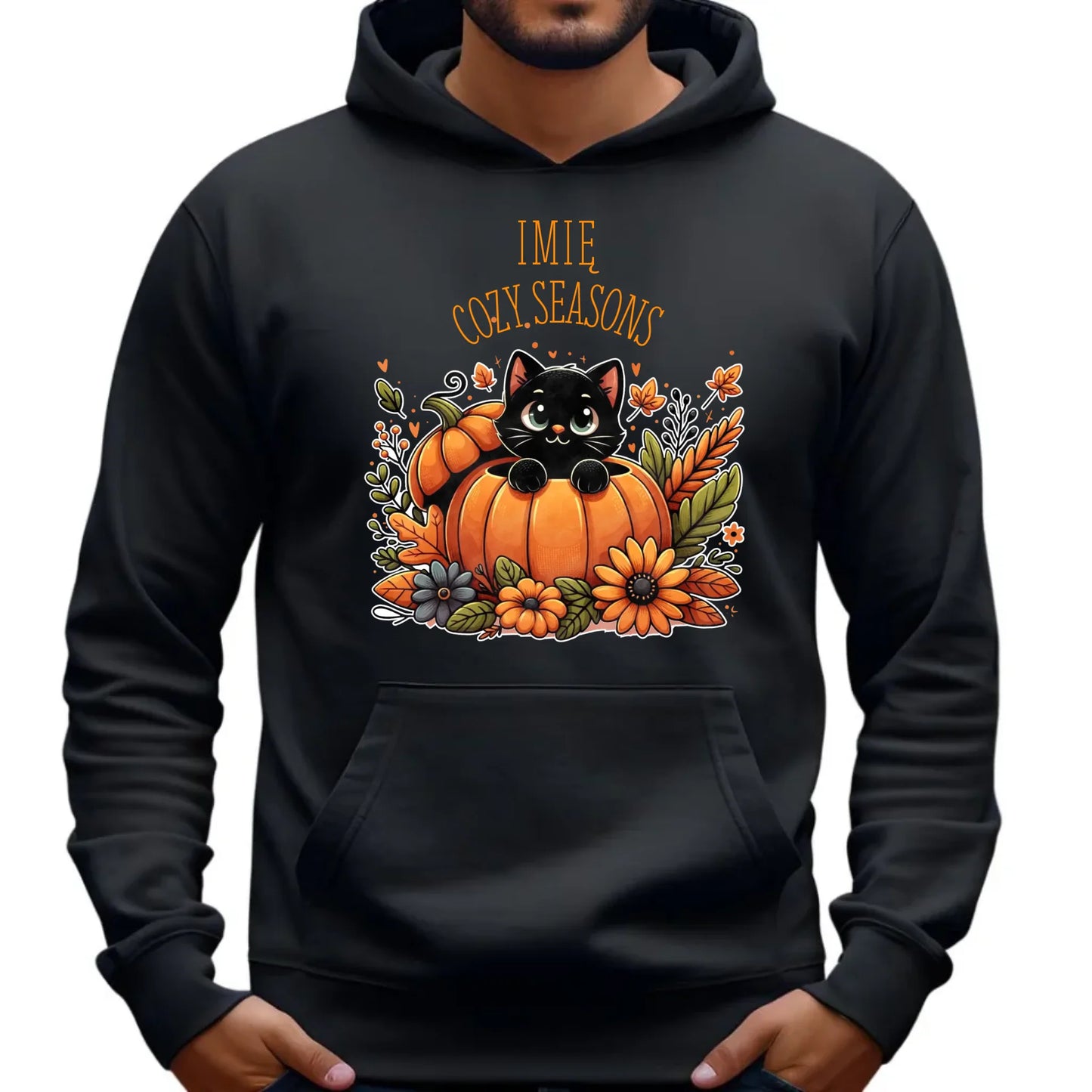 Bluza męska z kapturem jesienna - Cozy Seasons - personalizowana JS01 - StoryCups.pl