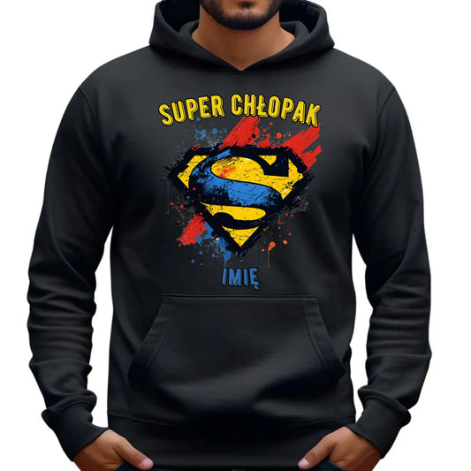 Bluza męska z kapturem - prezent na Dzień Chłopaka - Super Chłopak - personalizowana DCH18 - StoryCups.pl