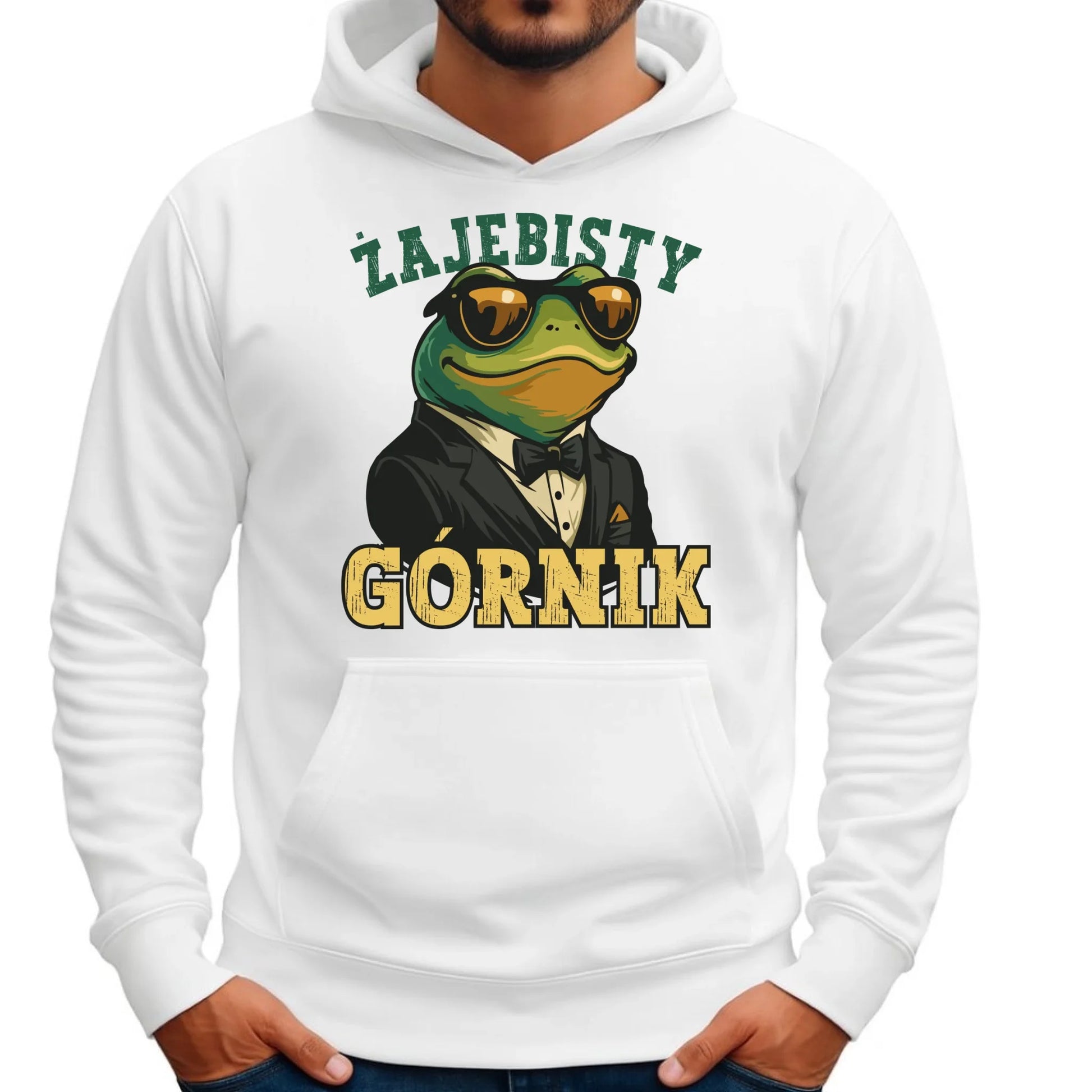 Bluza męska z kapturem - prezent dla górnika - Żajebisty górnik G18 - StoryCups.pl