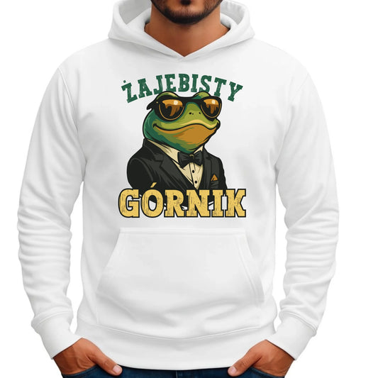 Bluza męska z kapturem - prezent dla górnika - Żajebisty górnik G18