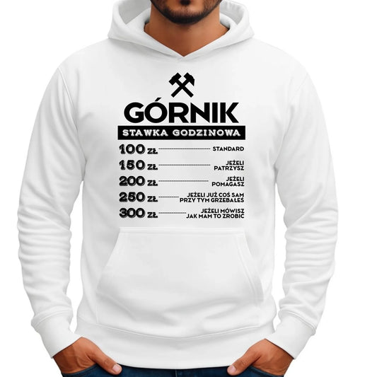 Bluza męska z kapturem - prezent dla górnika - Górnik stawka godzinowa G14