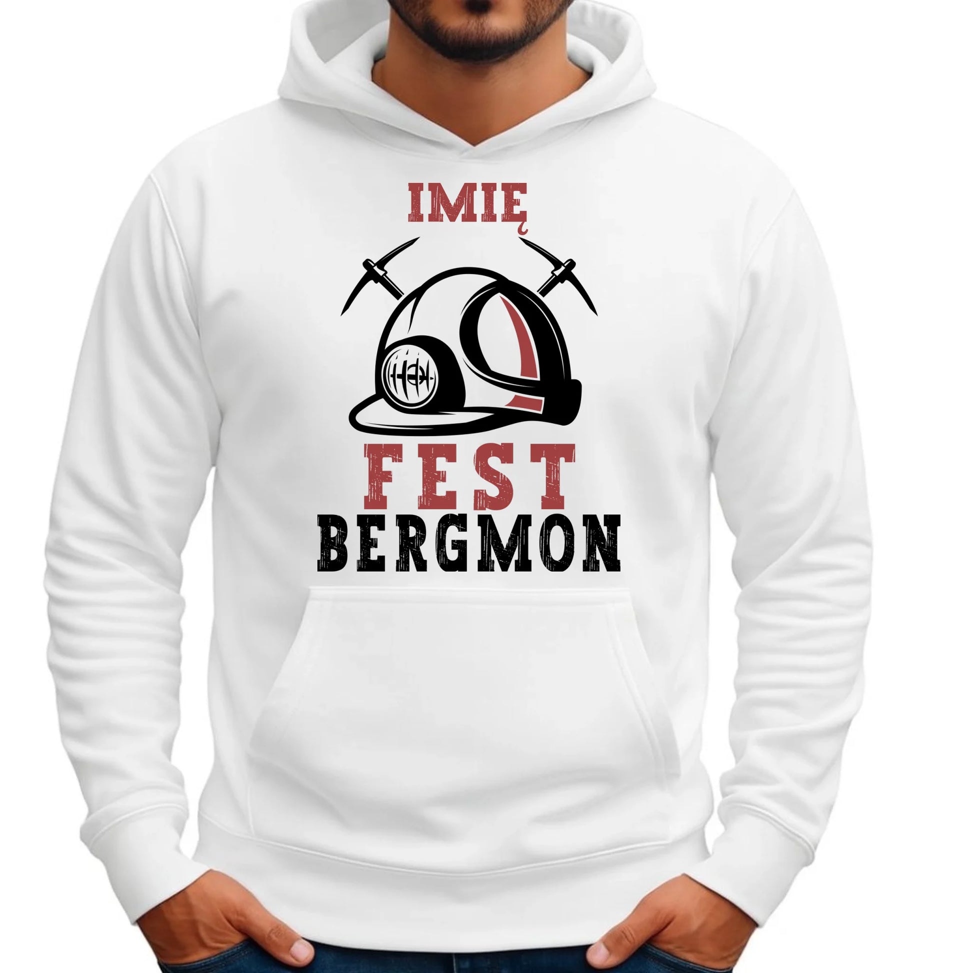 Bluza męska z kapturem - prezent dla górnika - Fest bergmon - personalizowana G07 - StoryCups.pl