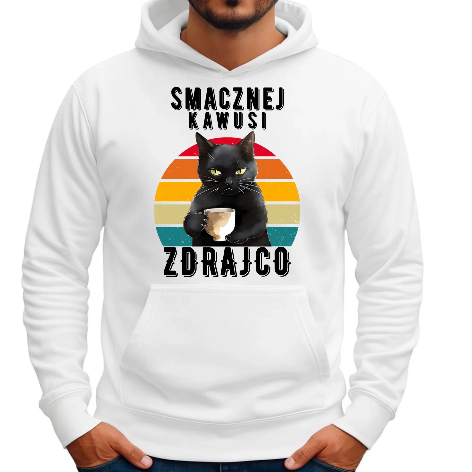 Bluza męska z kapturem na odejście z pracy - Smacznej kawusi zdrajco OP03 - StoryCups.pl